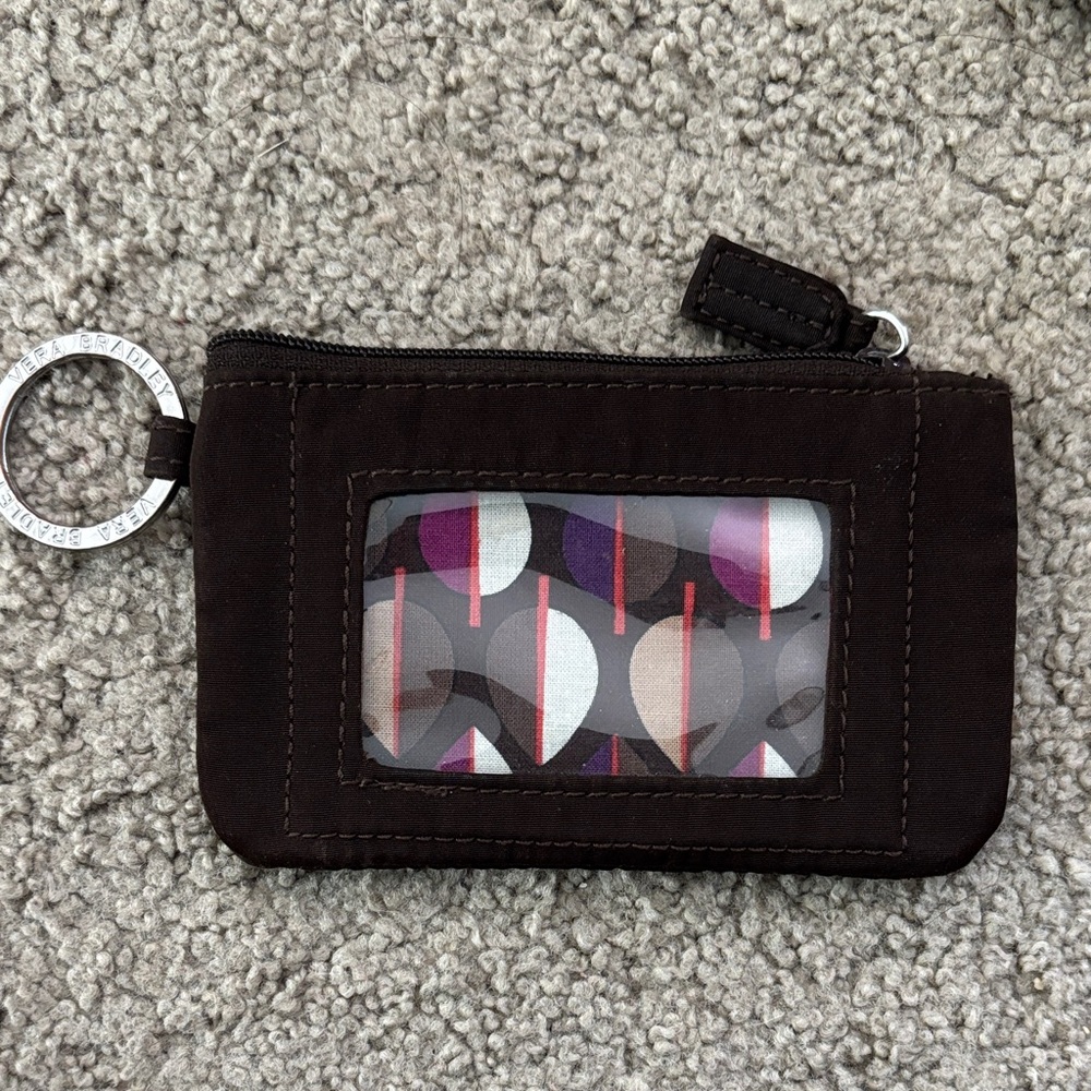 Vera Bradley Brown and Purple Patterned Phone Accessory Pouch